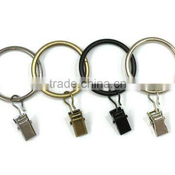 Rod Ring With Clip Hanging / A Ring With A Clip / Iron Curtain Ring With Clip Black Coated photo-3