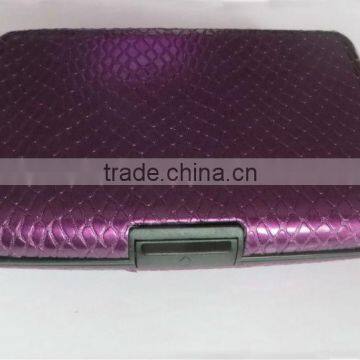 Aluminum veneer leather metal wallet 2014