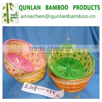 Round shape colorful valentines bamboo baskets