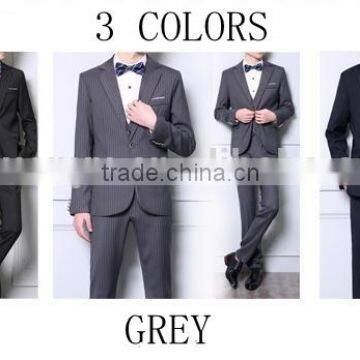 Autumn and Winter Men's Striped British Leisure Slim Fashion Business 3 Piece Suit photo-2