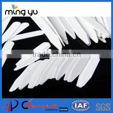 White Plastic PVC Collar Stays for Men's shirt inside