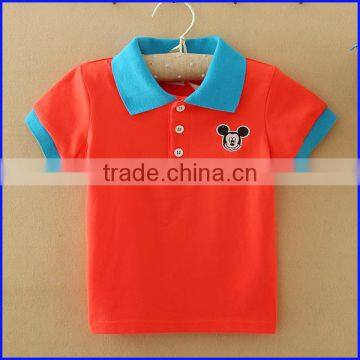2016 Cute Printing Mickey Color Combination Short Sleeve Dry Fit for Boy Polo Shirt Custom