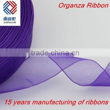 Solid Color Christmas Decoration Organza Ribbon photo-3