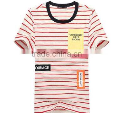 Men Stripe T-shirts Round Neck Casual Summer Short Sleeve T Shirts Brand High Quality Bamboo Cotton