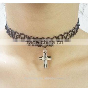 2015 Hot Selling Newest Custom Gothic Elastic Tattoo Choker Necklace photo-4