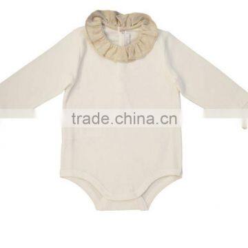 Gorgeous winter pleated collar plain colour baby girls rompers