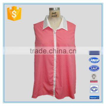 2016 Ladies Chiffon Coral Beaded Tank Top