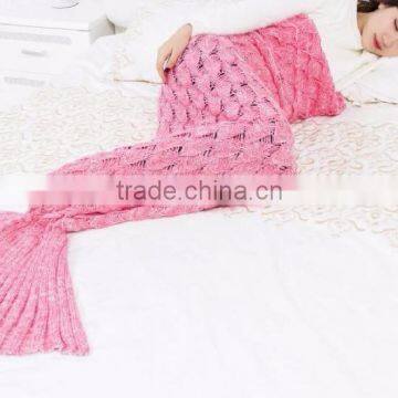 Wholesale Winter Thick Fish Scale Mermaid Knitted Throw Blanket photo-2