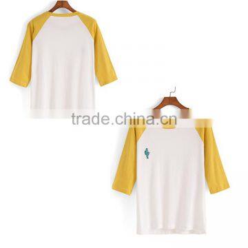 China Fashion Embroidered Short Sleeve Woman T-shirt Summer Woman Clothing Custom Woman T-shirt photo-2