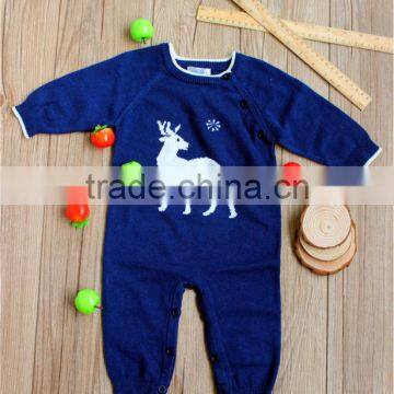 Hot Sell Fashion Jacquard Animal Pattern Organic Cotton Baby Romper photo-3