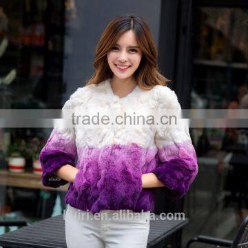 2016 New Arrive Fashion Women Rex Rabbit Fur Coats Short Casual Slim Full Pelt Autumn Winter Jacket Real Rabbit Fur Jackets photo-2