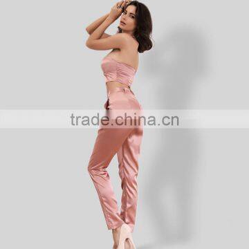 Runwaylover 057 Hot Sale 2017 Ladies Sexy Crop Top And Casual Pant Set photo-3