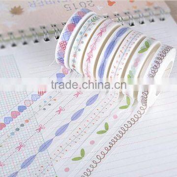 7mm*10m Washi Tape Heart/split Line/animal Foortsprint Pattern Adhesive Tape Small Fresh Series Decorative Tape photo-2