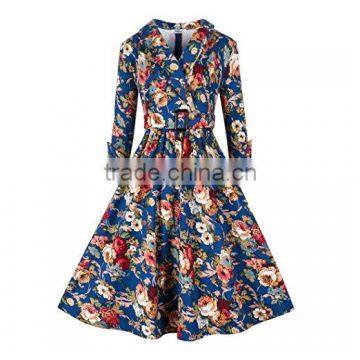 Walson Women's 1950s Vintage 3/4 Sleeve Rockabilly Swing Dress photo-3