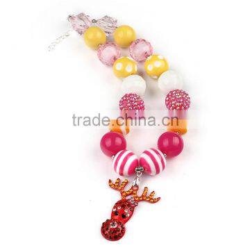 Wholesale 2015 Baby Girls Christmas Bubblegum Bead Necklace