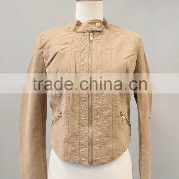 Women's Suede Motorcycle Jackets #LPU0514 photo-4