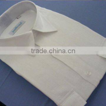 Men's White Linen Shirt With Two Chest Pockets photo-2