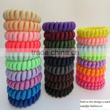 Factory Supply Spiral Elastic Hair Bands Baby Girls Ponytail Stretchy Elastic Bobbles Band