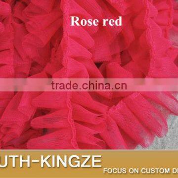 Double Layer Mesh Ruffled Ribbon Trim for Skirt Decoration 5 cm Wide 10 Colors for Choice photo-5