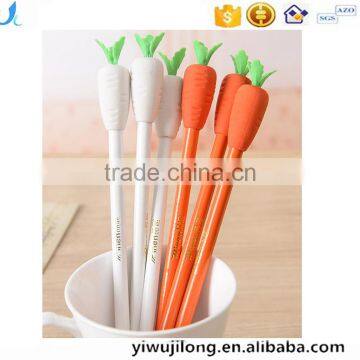 Novel creative 3d carrot jumbo pencil with eraser toppers customs