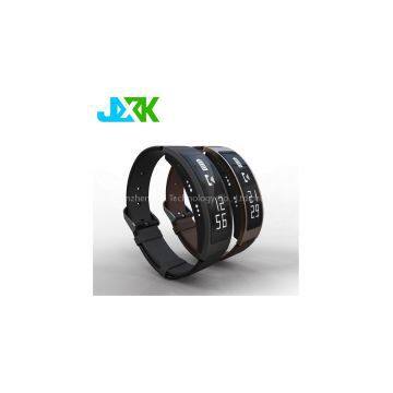 The fist one curved screen 1.8inch OLED blood pressure Smart bracelet heart rate smart phone call bracelet JXK-B3+