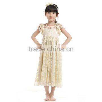 wholesale factory boutique suppliers flower girl dress ,lace dress,summer 2016 cute baby girls party dress MC6012003