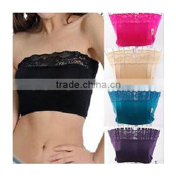 New Fashion Sexy Lace Tube Top Lingerie Bandeau Strapless Tube Top Wrapped Chest Bra Ladies Women Sexy Seamless Underwear