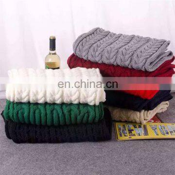 Autumn Winter fashion acrylic twist knitted lady scarf