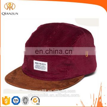 Corduroy 5 Panel Cap With Private Label Front