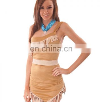 New Native American Indian Pocahontas Squaw Ladies Halloween Costume AGC037