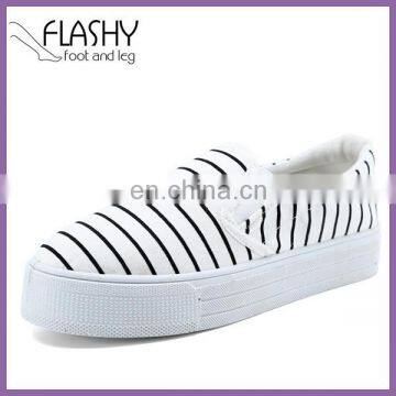 Wholesale high heel platform sneaker slip on canvas espadrilles