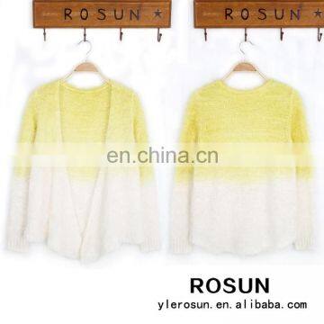 Promotional korean style blending color casual wear wholesale women cardigan