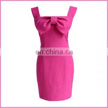 front big bowknot simple sexy girl tang vest dress mini skirt