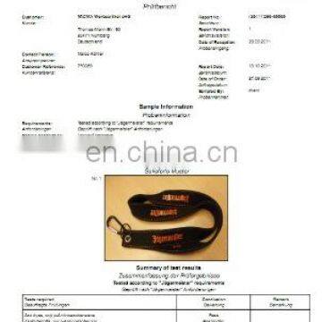 BV Neoprene Lanyard Test Report