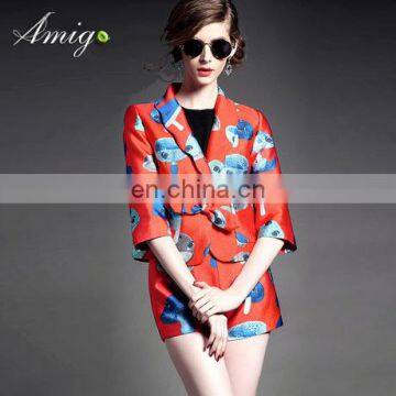 2015 new high stand casual women suit short suit wholesale