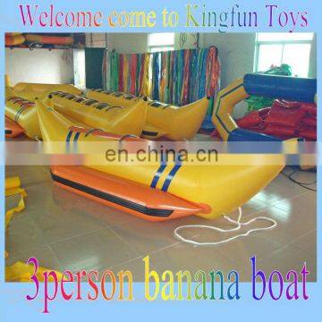 Inflatable water banana boat in sea