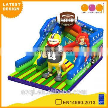 2015 AOQI latest design amusement park American football inflatable adults slides for sale