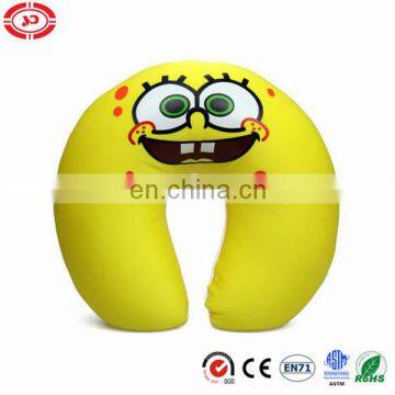 Sponge yellow baby happy printed soft Lycra spandex neck pillow