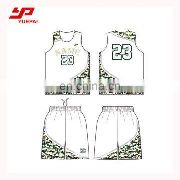 Cool design digital printing reversible blank basketball jersey white and black