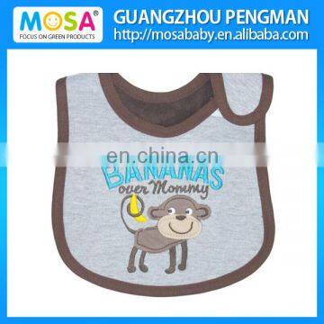 Grey Monkey Pattern Water-proof Baby Bib for Boys