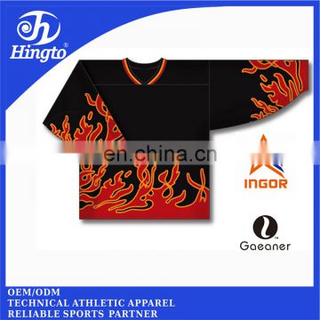 Customized sublimation printing polyester ice hockey shirts manufacturer