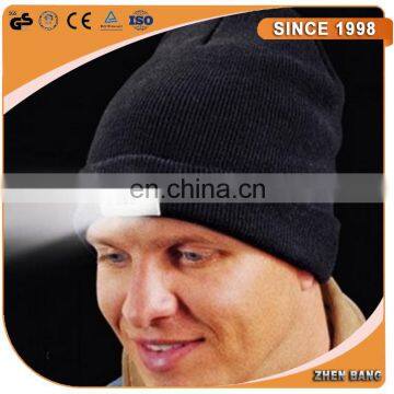 New Design 100% Acrylic Knitting beanie men women knitted beanies hat with led headlamp