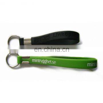 Cheap Custom Flexible Silicone Positive Energy Bracelet of Key Ring