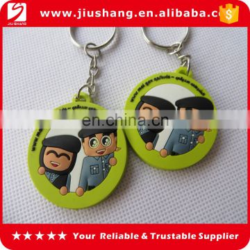 round customized high quality soft pvc key chain with printing logo