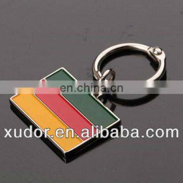 METAL COLORED FLAG KEY RING