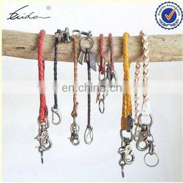 CUSTOM VINTAGE STYLE KNITTED KEYRING THIN LEATHER KEYCHAIN