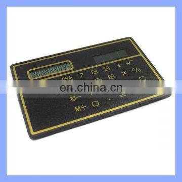 Black/Silver Solar Pocket Card Size Slim LCD Mini Calculator