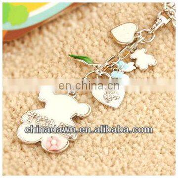 teddy bear rhinestone long keychain CD-KD019