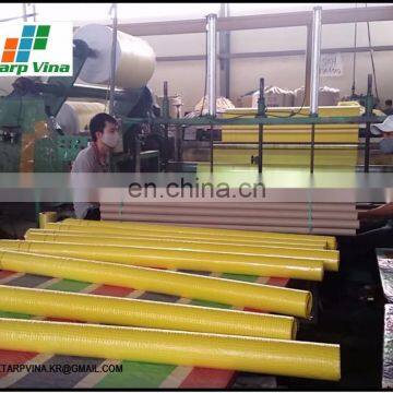 Yellow Leno Tarpaulin 55gsm Micro-Perforated Foils In Roll, for building, constructrion