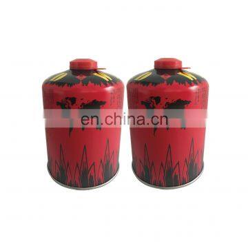 China threaded valves 450g and wholesale refined portable butane gas cartridge